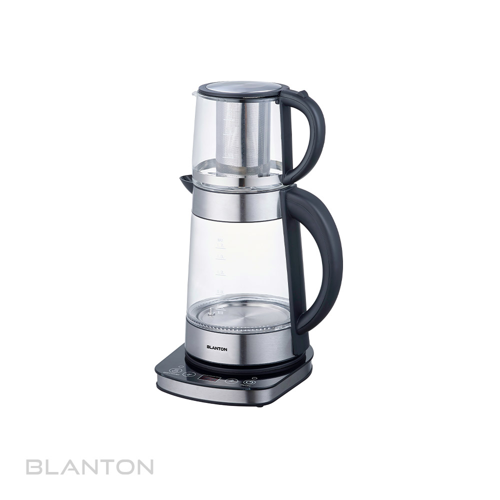 ساز روهمی شیشه مشکی - چای ساز روهمی 1202 استیل-مشکی بلانتون